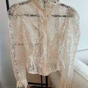 Elegant Cream Lace Blouse